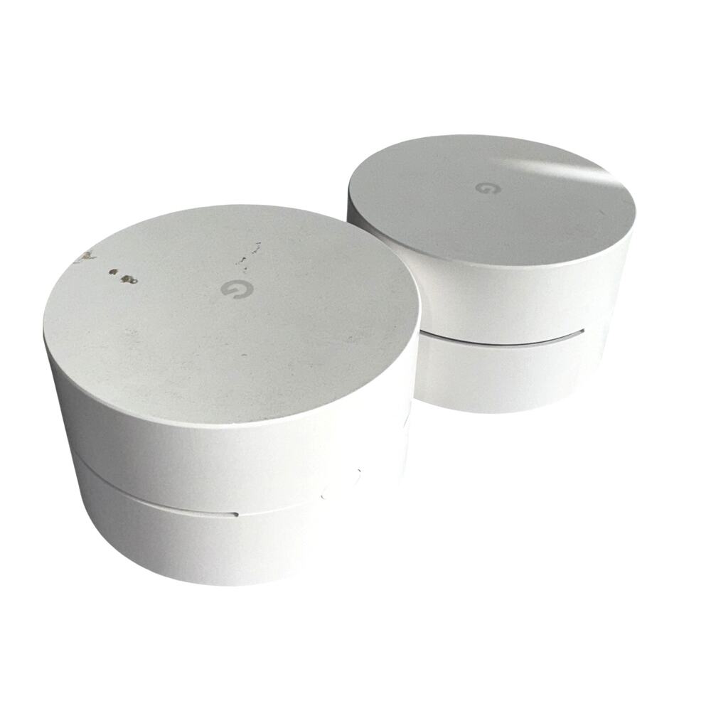 GOOGLE WIFI AC1304 AC1200 MESH ROUTER 2 PACK WHITE DUAL BAND ETHERNET NODES